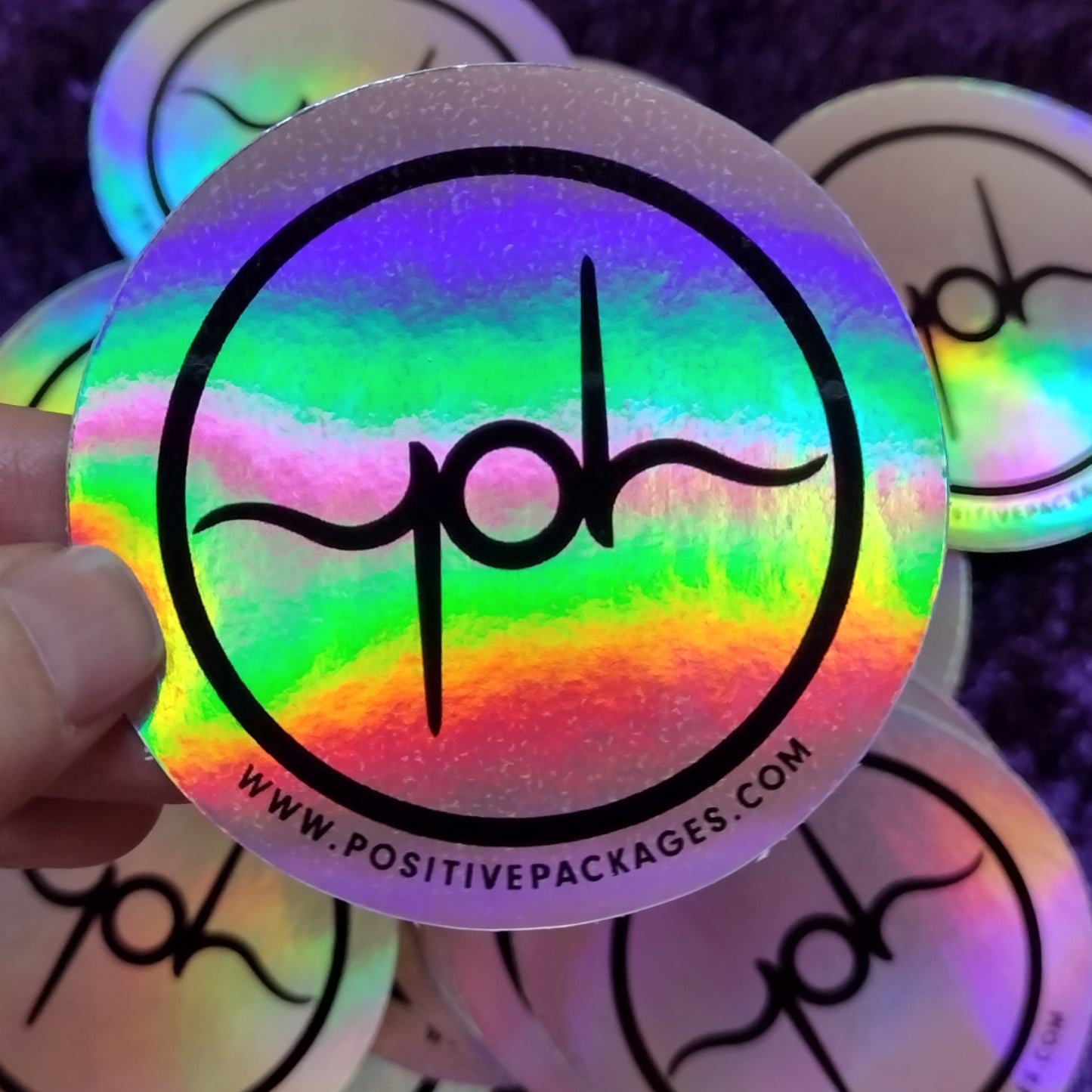 Holographic Positive Packages Sticker