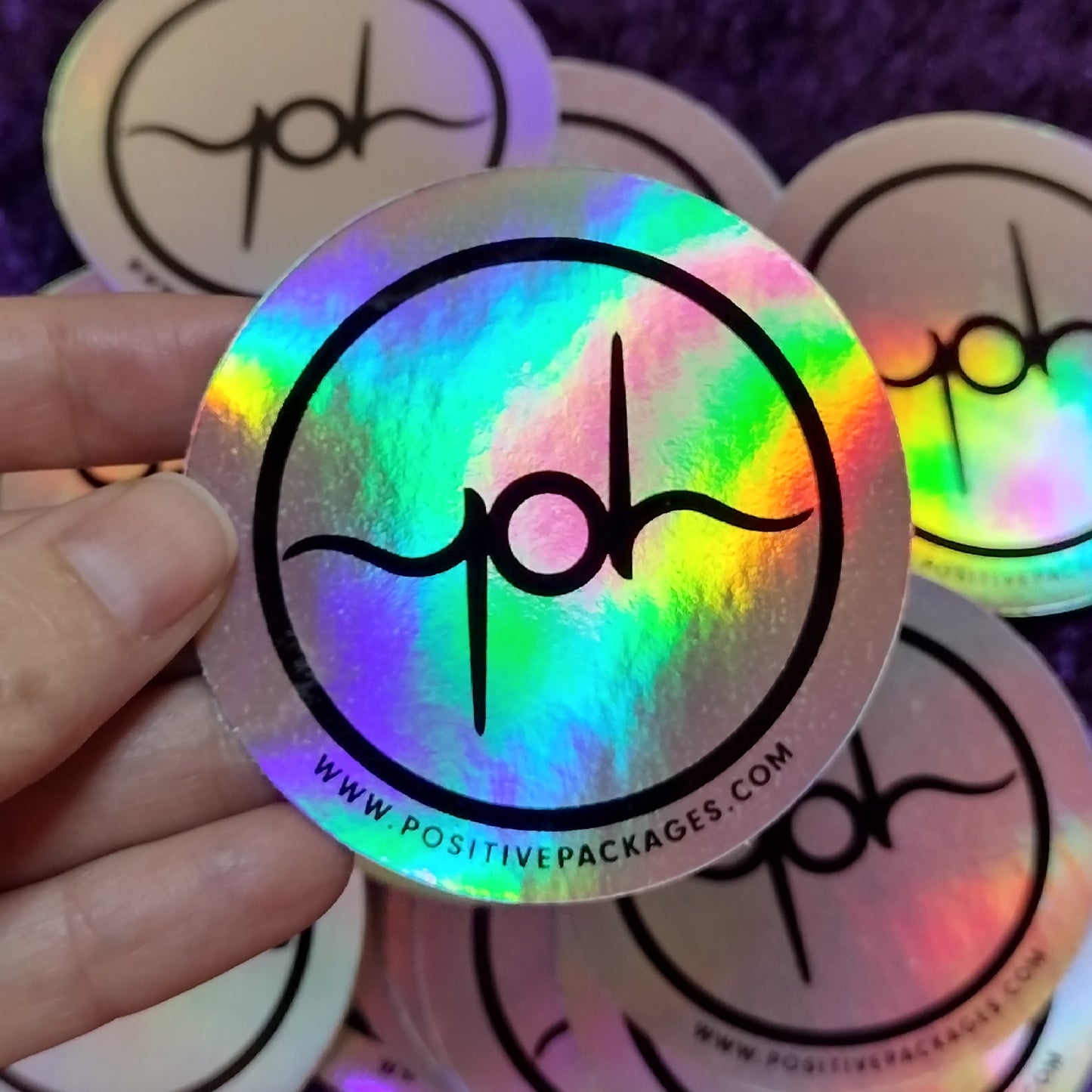 Holographic Positive Packages Sticker