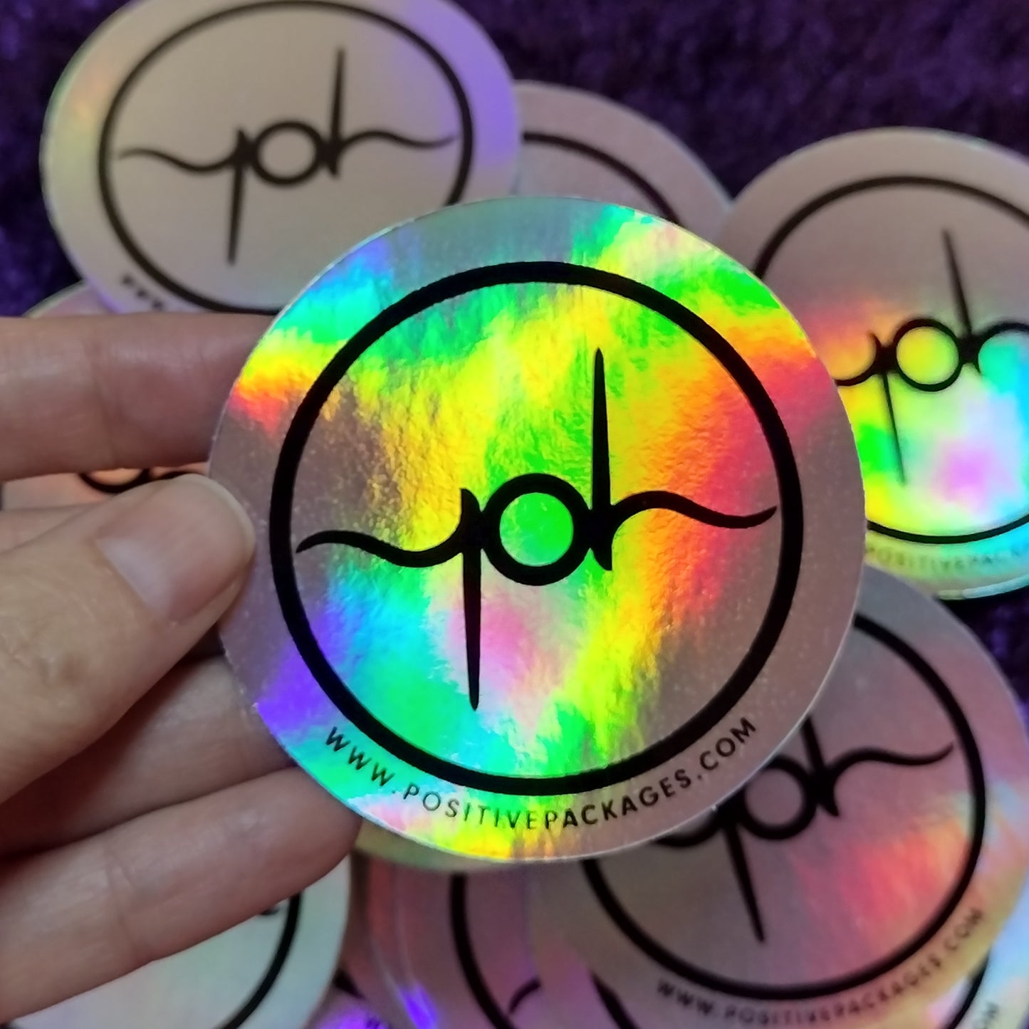 Holographic Positive Packages Sticker